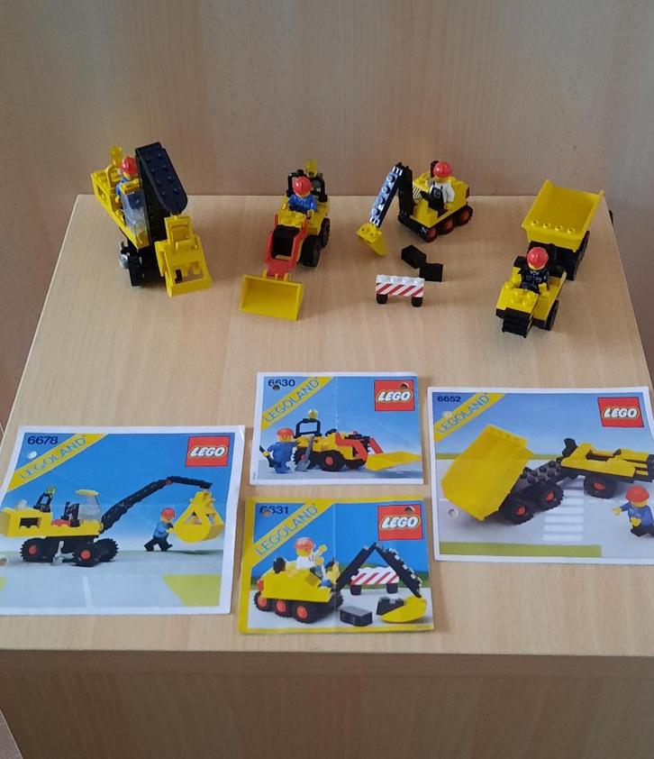 4 sets LEGO BOUWPLAATS 6630 + 6631 + 6652 + 6678 LEGOLAND, Kinderen en Baby's, Speelgoed | Duplo en Lego, Zo goed als nieuw, Lego