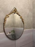 Art Deco gouden vintage spiegel — unieke vorm — eyecatcher, Minder dan 50 cm, Gebruikt, Ophalen of Verzenden, Minder dan 100 cm