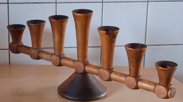 Kandelaar. Amsterdamse school.  Ca 1925. 59/24 cm., Huis en Inrichting, Woonaccessoires | Kandelaars en Kaarsen, Zo goed als nieuw