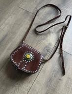 Bruine lederen vintage bohemian tas, Ophalen of Verzenden, Zo goed als nieuw, Bruin