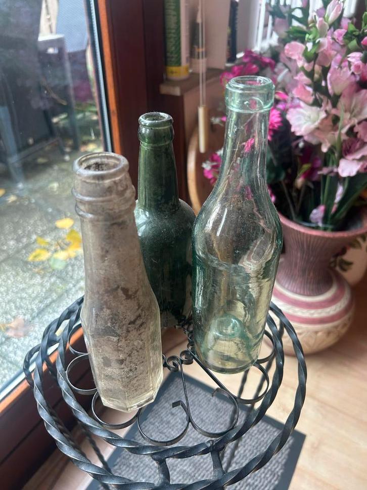 3 Antieke Flessen uit Suriname, Antiek en Kunst, Antiek | Glas en Kristal, Ophalen of Verzenden