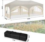 Easy up partytent beige 6x3, Tuin en Terras, Opvouwbaar, Partytent, Minder dan 4 meter, Nieuw