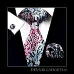 Dennis Gadgets: 100 % zijden stropdas ( 3 delig !! ) DG0359, Nieuw, Met patroon, Ophalen, Rood
