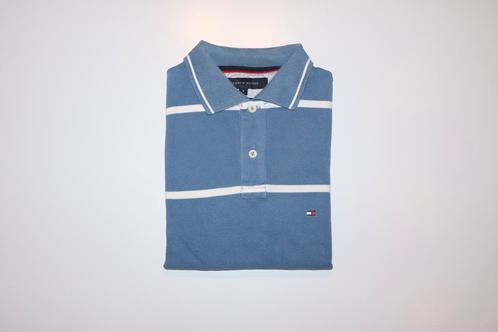 Blauw met wit gestreepte polo van Tommy Hilfiger, maat S, Kleding | Heren, Polo's, Gedragen, Maat 46 (S) of kleiner, Blauw, Ophalen of Verzenden