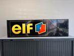elf reclame lichtbak met klok, Verzamelen, Ophalen, Gebruikt, ., Lichtbak of (neon) lamp
