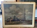 Het olieveld van Schoonebeek, Antiek en Kunst, Antiek | Schoolplaten, Ophalen of Verzenden, Aardrijkskunde
