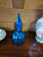Vintage Empoli Italiaans Glas Flesje Blauw Petrol, Antiek en Kunst, Ophalen of Verzenden