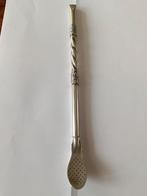 Ambachtelijke Bombilla Alpaca zilver 20 cm lang, Antiek en Kunst, Antiek | Goud en Zilver, Ophalen of Verzenden, Zilver