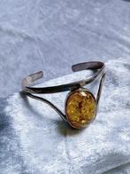 Mooie Artistieke Zilveren Armband met Barnsteen, Verzenden, Zilver, Armband, Met edelsteen