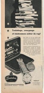 Retro reclame 1955 Sandoz horloge na de eindexamens, Verzenden, Overige typen
