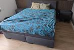 Boxspring 180x200cm, incl hoofdbord en 2x nachtkastjes, Huis en Inrichting, Slaapkamer | Boxsprings, Ophalen, Gebruikt, Zwart