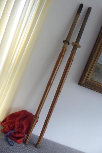 2 x vintage oefenzwaarden Shinai Kendo/Aikido beschikbaar voor biedingen