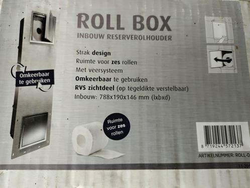 Roll Box Inbouw WC Rolhouder - Ruimte voor 6 Rollen, Doe-het-zelf en Verbouw, Sanitair, Nieuw, Toilet, Rvs, Ophalen of Verzenden