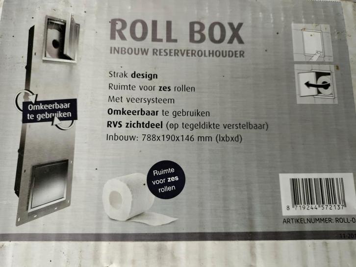 Roll Box Inbouw WC Rolhouder - Ruimte voor 6 Rollen, Doe-het-zelf en Verbouw, Sanitair, Nieuw, Toilet, Rvs, Ophalen of Verzenden
