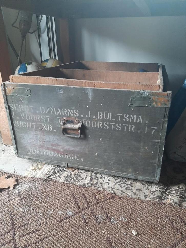 Scheepskist militaire hutkoffer, ruimbagage, Verzamelen, Militaria | Algemeen, Marine, Kist of Geocache, Nederland, Ophalen