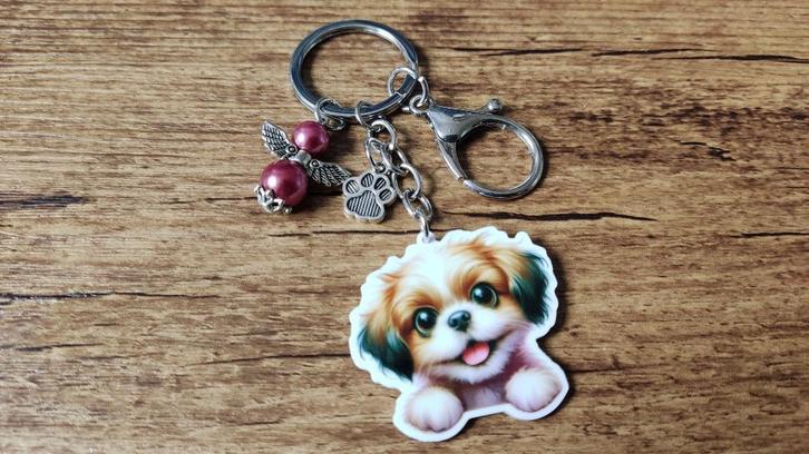 (Ketting)Hanger Shih tzu groot met beschermengeltje, Sieraden, Tassen en Uiterlijk, Kettinghangers, Nieuw, Dier, Verzenden