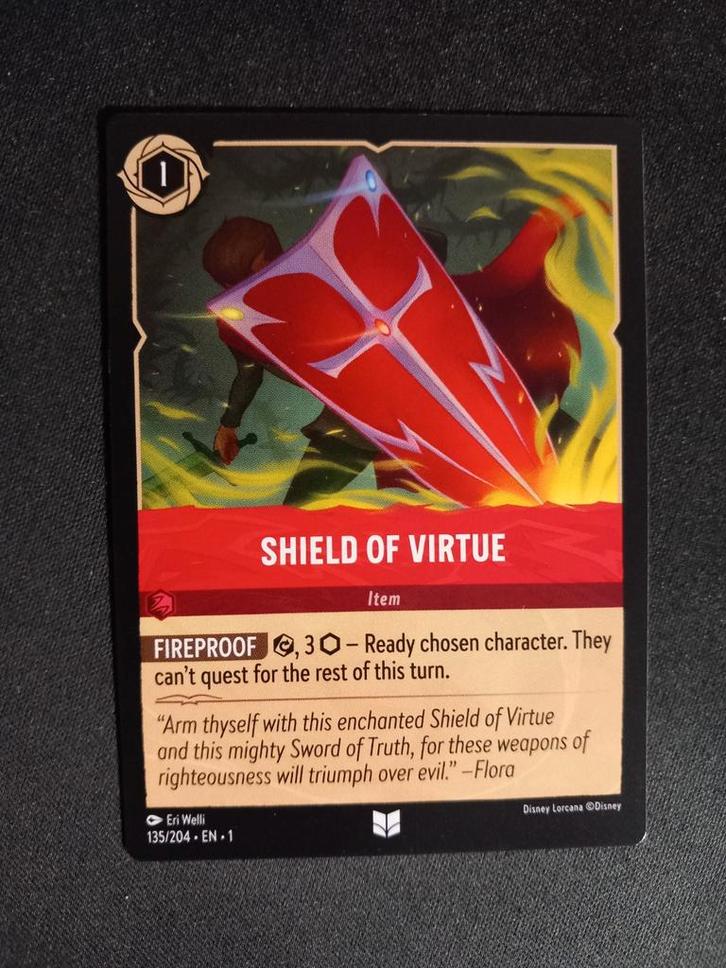 Shield of Virtue 135/204 Lorcana The First Chapter NM, Hobby en Vrije tijd, Verzamelkaartspellen | Overige, Zo goed als nieuw