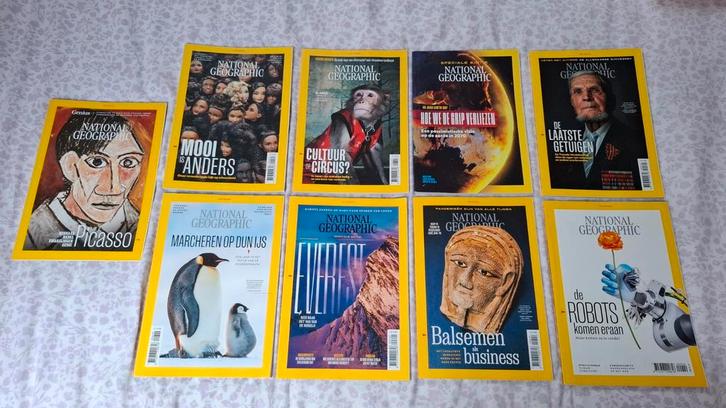 National Geographic Magazines, 9 stuks., Boeken, Tijdschriften en Kranten, Zo goed als nieuw, Ophalen of Verzenden