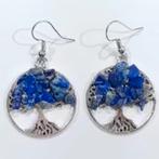 Sodaliet edelsteen oorbellen Levensboom, Ophalen, Nieuw, Overige materialen, Met edelsteen