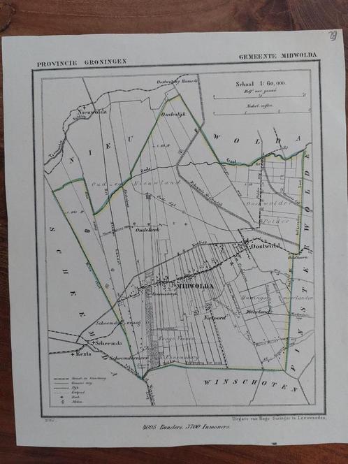29 / Midwolda Oudekerk Scheemda Rexta Oostwold van J. Kuyper, Antiek en Kunst, Kunst | Litho's en Zeefdrukken, Ophalen of Verzenden