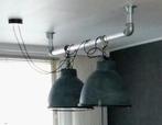 industriële lampen, met steigerbuis, Huis en Inrichting, Lampen | Hanglampen, Ophalen, Gebruikt, Metaal, Minder dan 50 cm