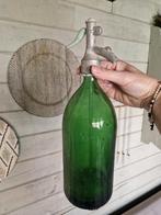Groene decoratie fles, Huis en Inrichting, Woonaccessoires | Vazen, Minder dan 50 cm, Groen, Glas, Gebruikt