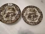 Staffordshire English Ironstone borden, bruin 2x diepborden, Antiek en Kunst, Antiek | Servies los, Ophalen of Verzenden