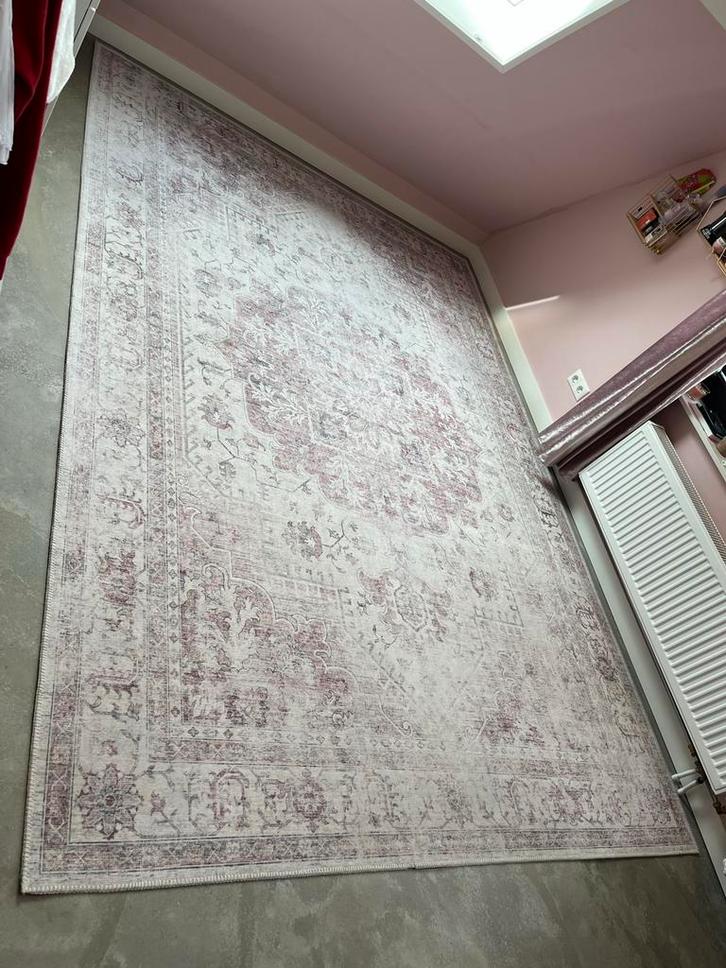 Vintage Roze/Grijs Tapijt 230x330cm - huisdiervrij, rookvrij, Huis en Inrichting, Stoffering | Tapijten en Kleden, Zo goed als nieuw