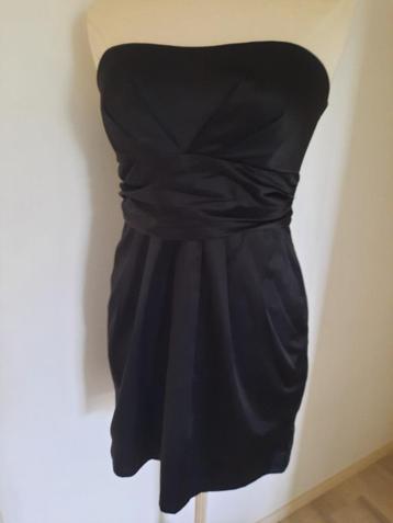 AMISU feest jurk zwart strapless maat 40 - zgan - beschikbaar voor biedingen