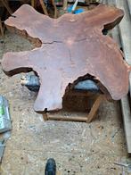 Uniek Houten Tafelblad 111x109x8 cm- Boomstam Design, Ophalen, Zo goed als nieuw
