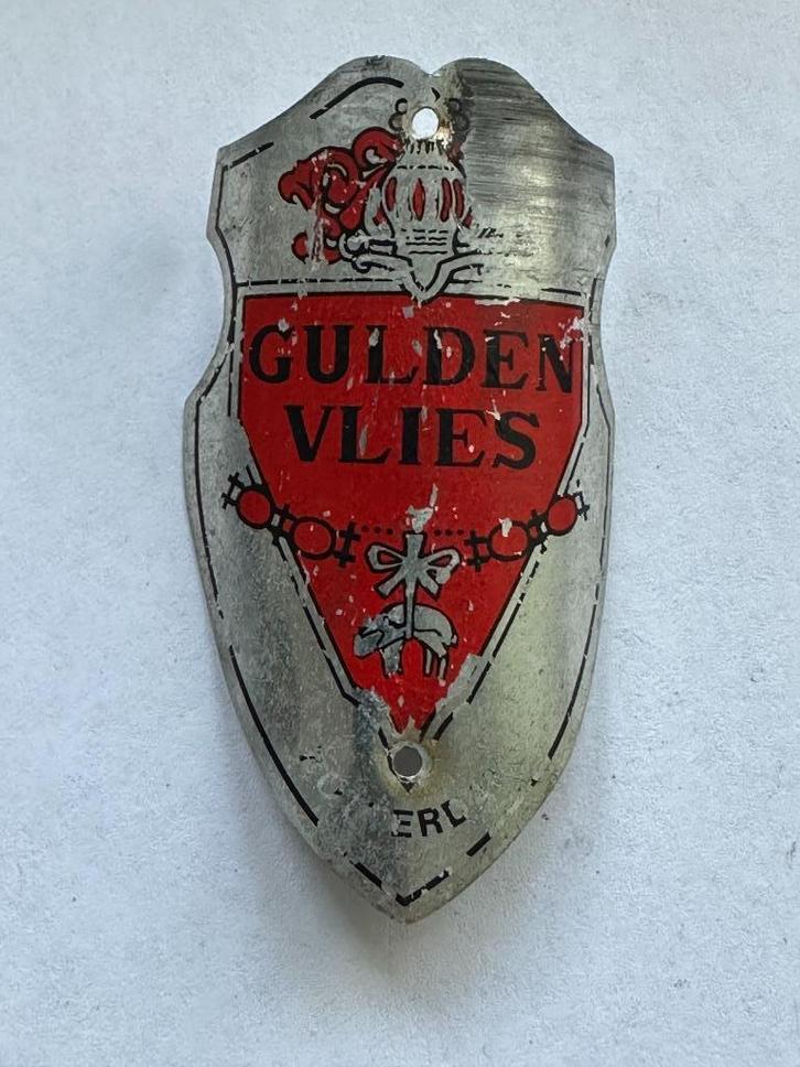 Oud Gulden Vlies balhoofdplaatje. Balhoofd plaatje., Verzamelen, Merken en Reclamevoorwerpen, Gebruikt, Overige typen, Ophalen of Verzenden