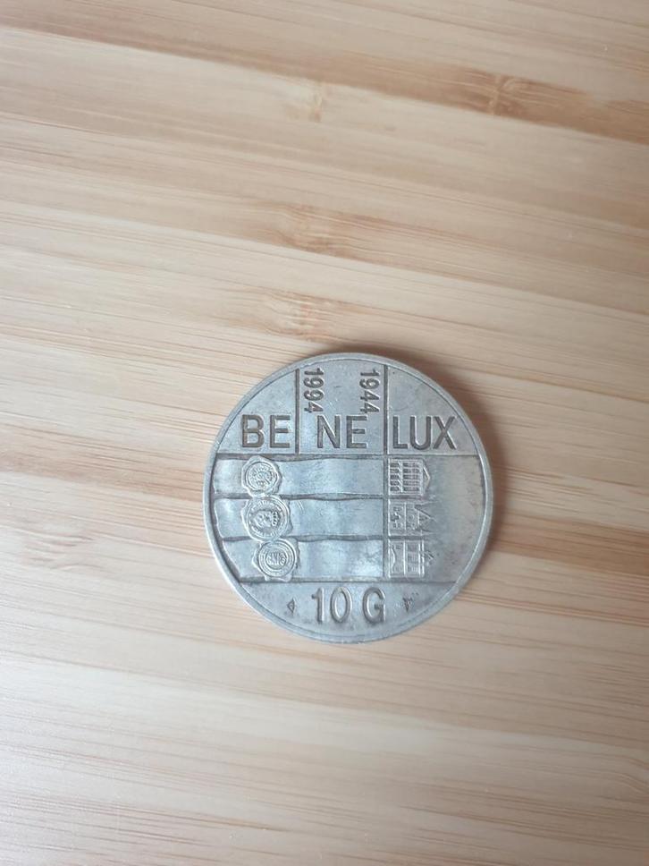 Zilveren 10 Gulden Benelux Munt, Postzegels en Munten, Munten | Nederland, Losse munt, 10 gulden, Koningin Beatrix, Zilver, Ophalen of Verzenden