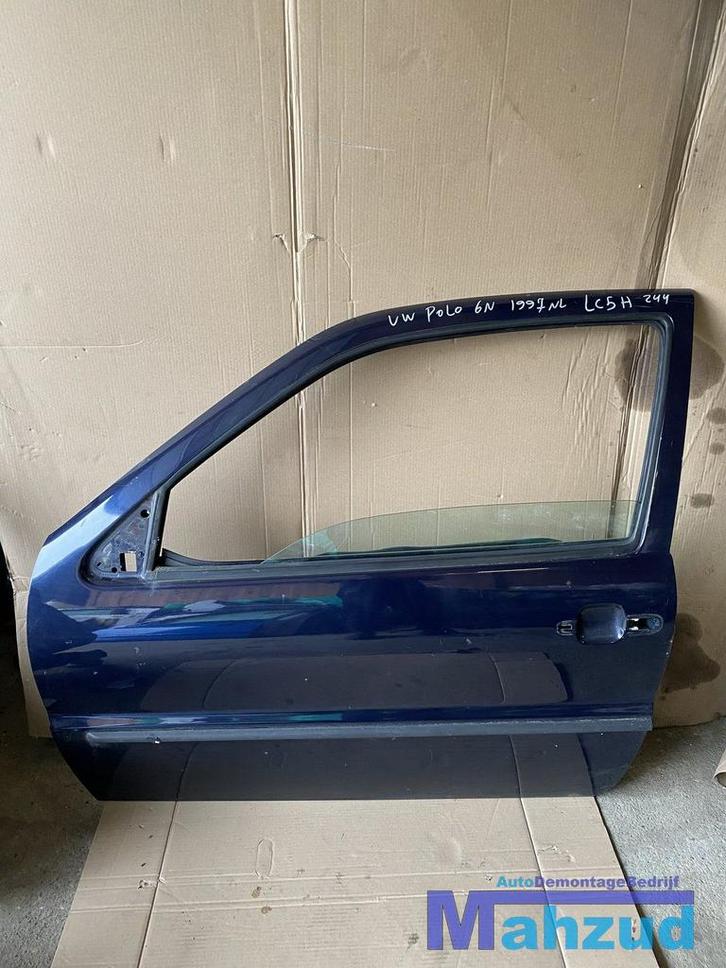 VW POLO 6N BLAUW LC5H linker deur portier, Auto-onderdelen, Carrosserie en Plaatwerk, Deur, Volkswagen, Gebruikt, Ophalen of Verzenden