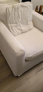 Witte stoffen fauteuil, Huis en Inrichting, Fauteuils, Ophalen, Gebruikt, Relax fauteuil, 75 tot 100 cm