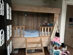 Pipowagen bed van stijgerhout, kinderbed, Gebruikt, Lattenbodem, Ophalen of Verzenden, 100 cm of meer