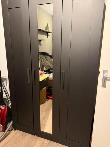 Zwarte kledingkast met spiegel B117 H190 D50 beschikbaar voor biedingen