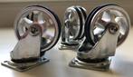 Set van 4 verzinkte zwenkwielen, aluminium spaakwiel, Ophalen of Verzenden, Zo goed als nieuw