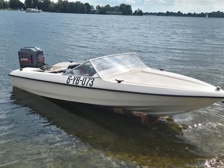 Fletcher marine  75PK mariner speedboot, Watersport en Boten, Speedboten, Gebruikt, 3 tot 6 meter, Benzine, 70 tot 120 pk, Polyester