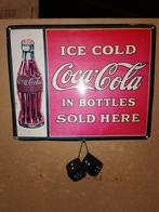 Antiek emaile Coca-Cola Reclamebord, Ophalen of Verzenden, Gebruikt, Reclamebord