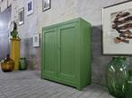 Vintage Groen Dressoir | Landelijke Houten Voorraad Kast 4, Grenenhout, Antiek Retro Vintage Brocante Landelijk Industrieel, 25 tot 50 cm
