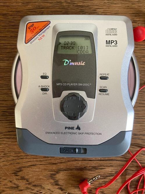 Pine SM-200C MP3 speler discman met rode oortjes CD speler, Audio, Tv en Foto, Walkmans, Discmans en Minidiscspelers, Discman