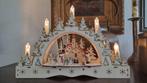 Houten kaarsenburg met winterdorp. Kerstdecoratie, Diversen, Ophalen of Verzenden