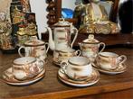 Antiek Japans Kutani koffieservies  handbeschilderd, ca.1930, Ophalen of Verzenden