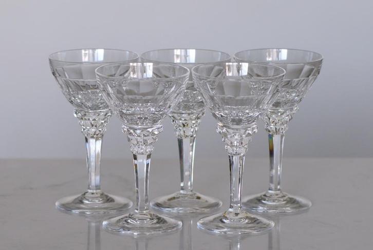 ✅ 5 Wijnglazen EISENLOEFFEL Kristalunie Maastricht 1928, Antiek en Kunst, Antiek | Glas en Kristal, Ophalen of Verzenden