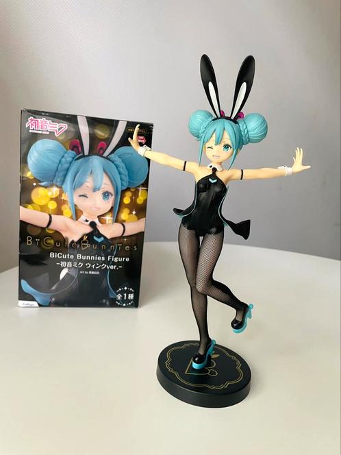 Hatsune Miku BiCute bunnies black bunny ver. met doos FuRyu, Verzamelen, Poppetjes en Figuurtjes, Gebruikt, Ophalen of Verzenden