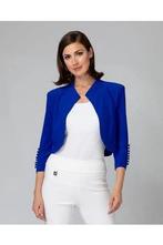 Ribkoff luxe bolero koningsblauw knoopjes detail 3/4 mouw 42, Kleding | Dames, Maat 42/44 (L), Joseph Ribkoff, Zo goed als nieuw