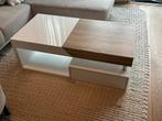 Moderne salontafel wit met hout – met opberglade, Ophalen, 100 tot 150 cm, 50 tot 100 cm, Minder dan 50 cm