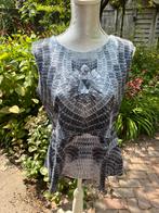 Peplum top met diamanten opdruk maat L, Maat 38/40 (M), H&M, Zwart, Ophalen of Verzenden