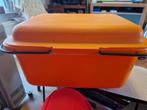 Vintage oranje hobbykist / naaidoos, Ophalen of Verzenden, Gebruikt