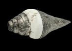 Grote Antiek Zilveren Tibetaans Shankha Hoorn, Antiek en Kunst, Verzenden, Zilver